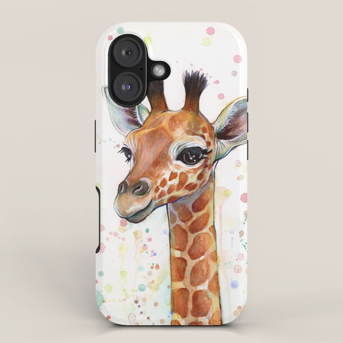 Giraffe Baby Watercolor iPhone Case Gallery Image 1