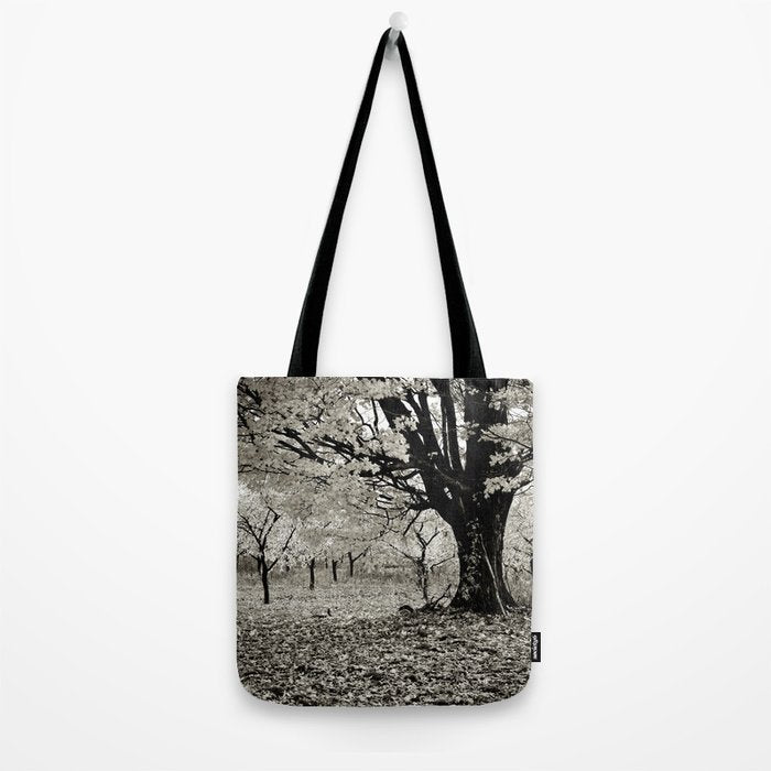 Wind and Leaves - B&W Tote Bag Gallery Image 2