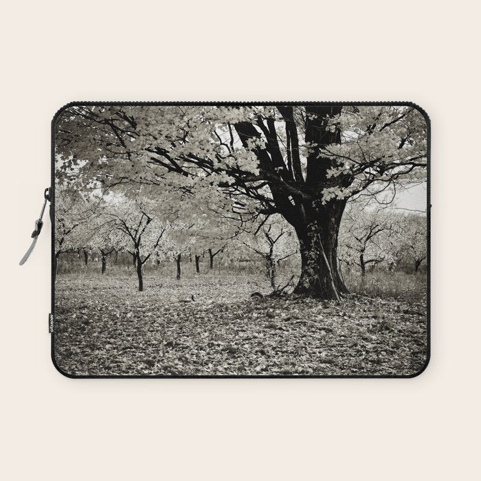 Wind and Leaves - B&W Laptop Sleeve Gallery Image 1