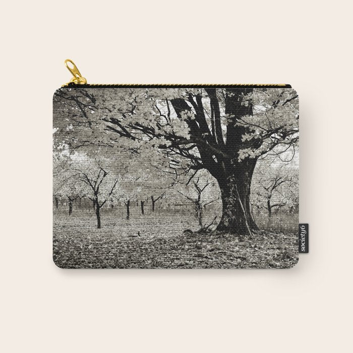 Wind and Leaves - B&W Carry All Pouch Gallery Image 1
