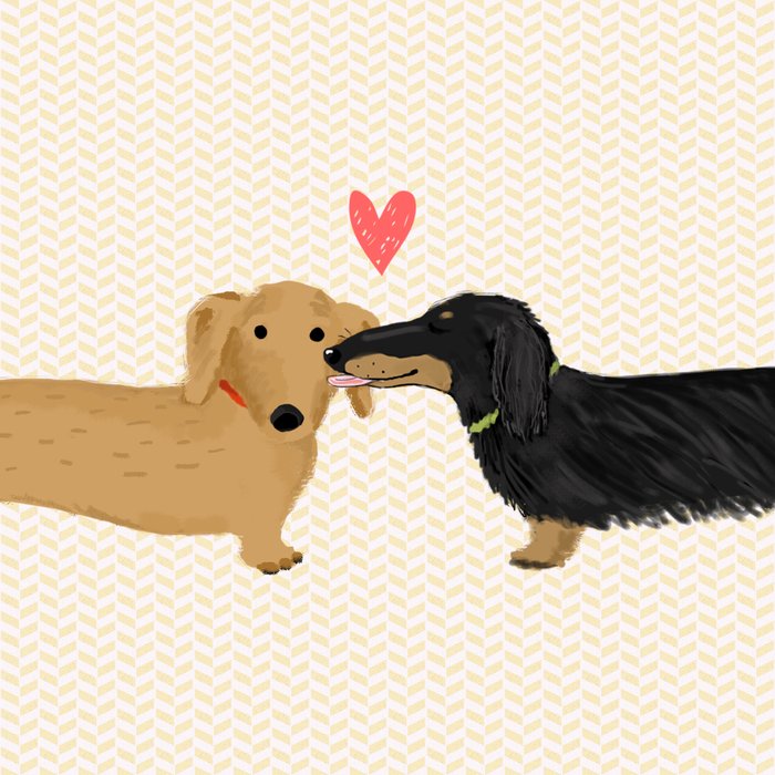 Cute Wiener Dogs with Heart | Dachshunds Love Coffee Mug Gallery Image 2