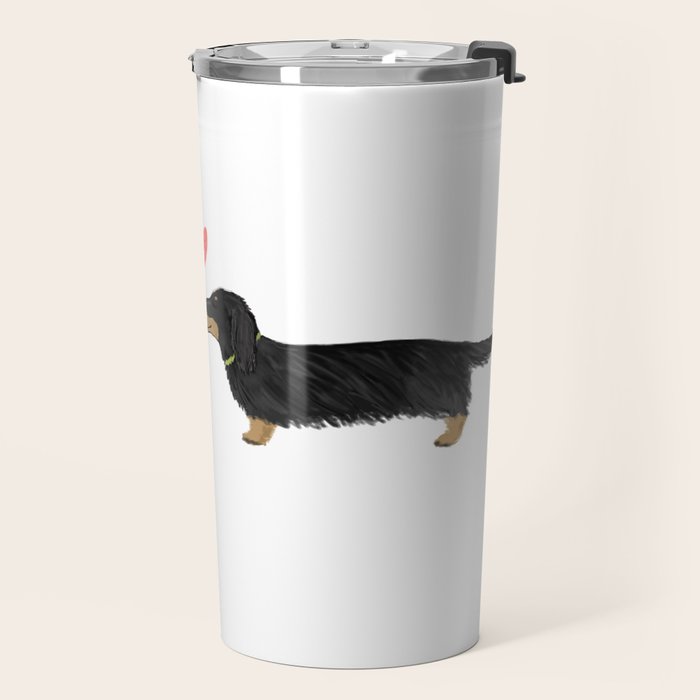 Cute Wiener Dogs with Heart | Dachshunds Love Travel Mug Gallery Image 2
