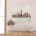 Indianapolis Indiana skyline Wall Tapestry Gallery Image 2
