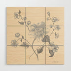 Vintage Blue Floral Wood Wall Art Gallery Image 1