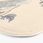 Vintage Blue Floral Bath Mat Gallery Image 3