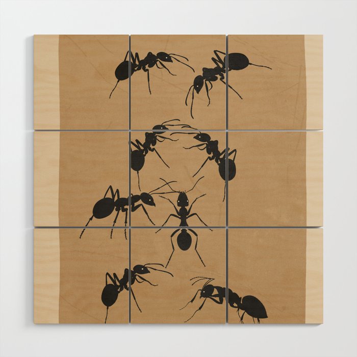 Ants in Formation 5 Wood Wall Art Gallery Image 1