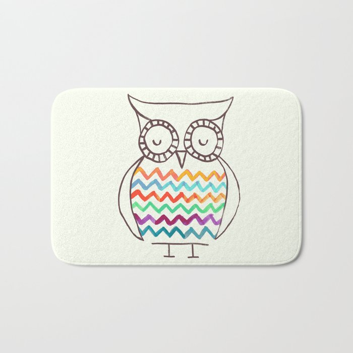 Chevron Owl Bath Mat Gallery Image 1