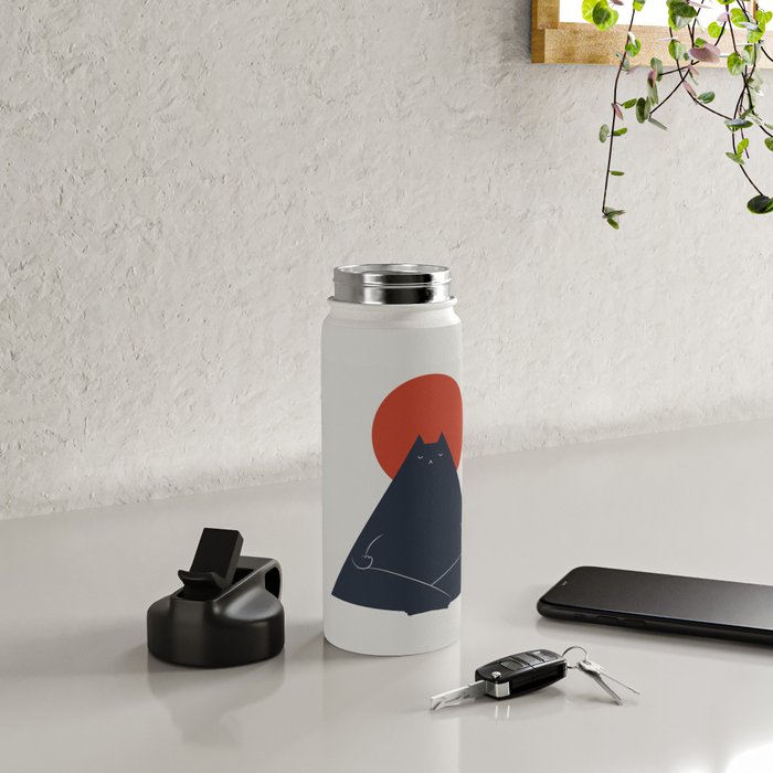 Cat Landscape 63: Meow-ditation Water Bottle Gallery Image 4