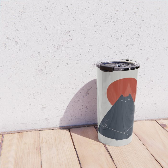 Cat Landscape 63: Meow-ditation Travel Mug Gallery Image 4