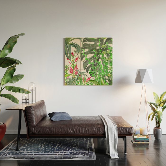 Watercolor Plants III Wood Wall Art Gallery Image 2