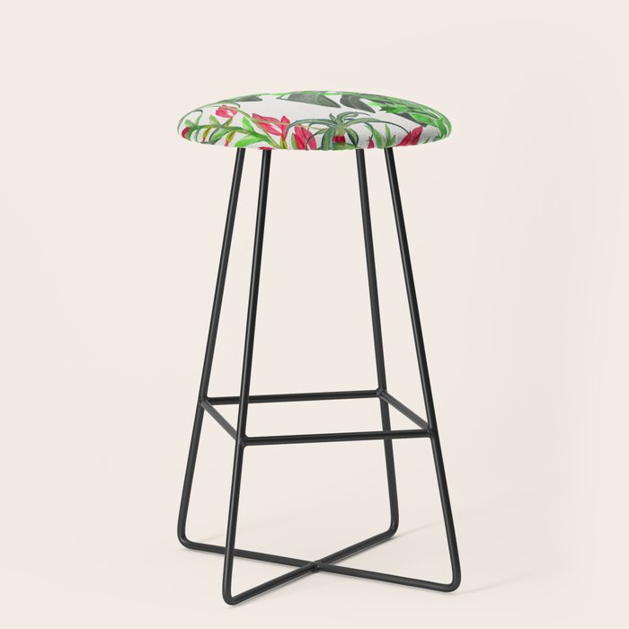 Watercolor Plants III Stool Gallery Image 1