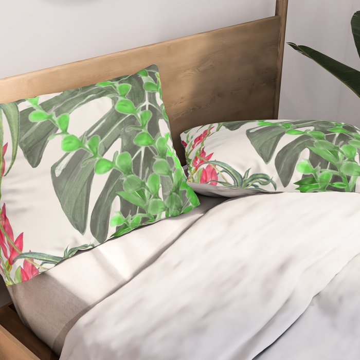 Watercolor Plants III Pillow Sham Gallery Image 2