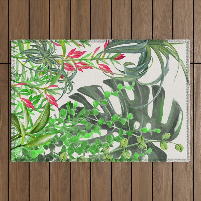 Watercolor Plants III Outdoor Rug Gallery Image 1