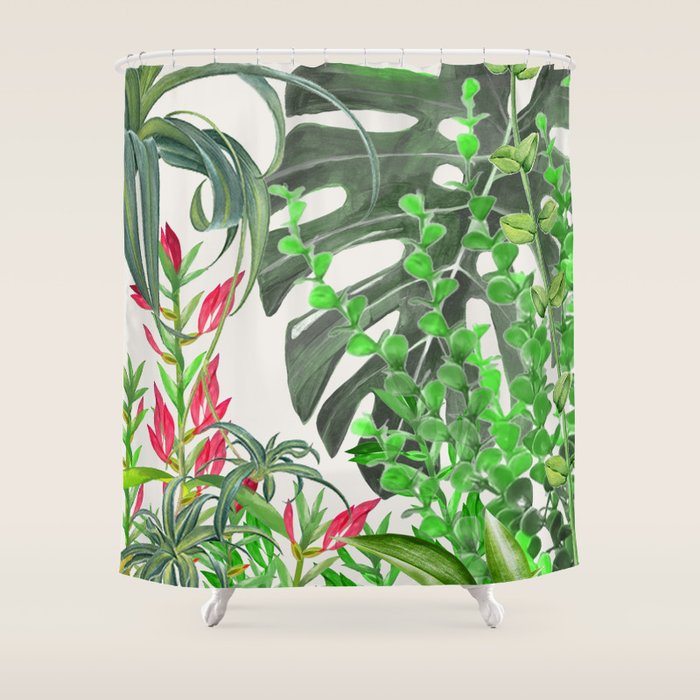 Watercolor Plants III Shower Curtain Gallery Image 1