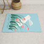 Rabbit Resting, Sky Blue Version Rug Gallery Image 1