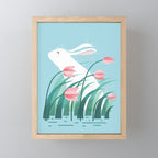 Rabbit Resting, Sky Blue Version Mini Art Print Gallery Image 1