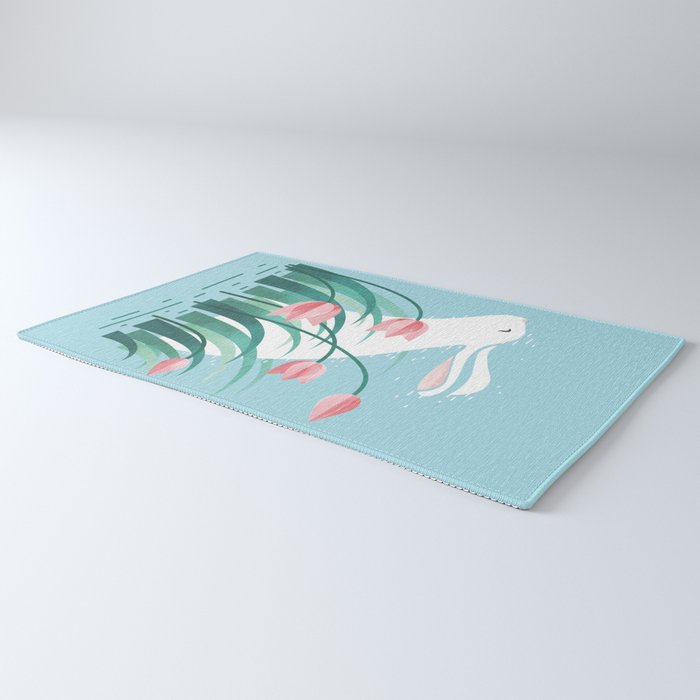 Rabbit Resting, Sky Blue Version Rug Gallery Image 3