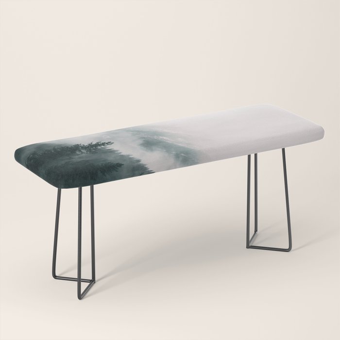 Forest mist beneath the mountain peaks Bench Gallery Image 1