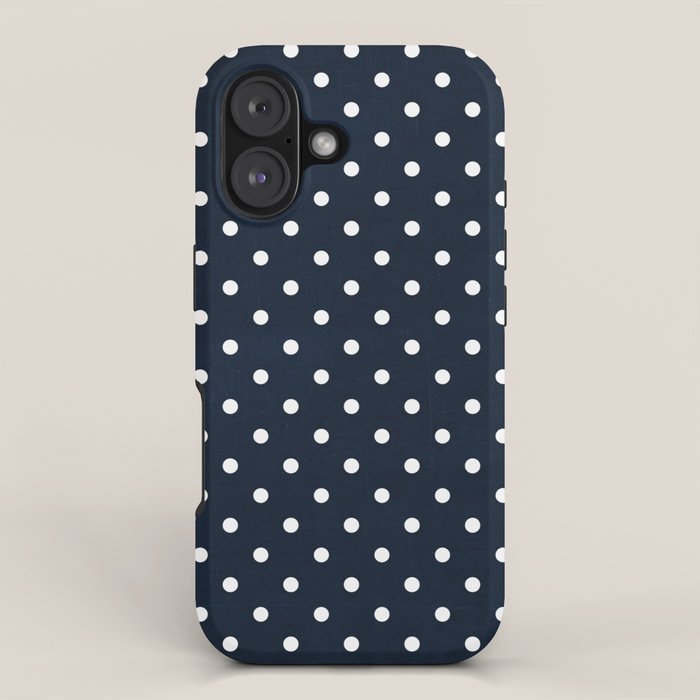 navy swiss dots iPhone Case