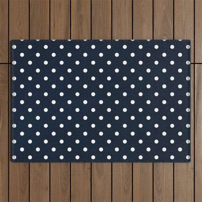 navy swiss dots Outdoor Rug Gallery Image 1