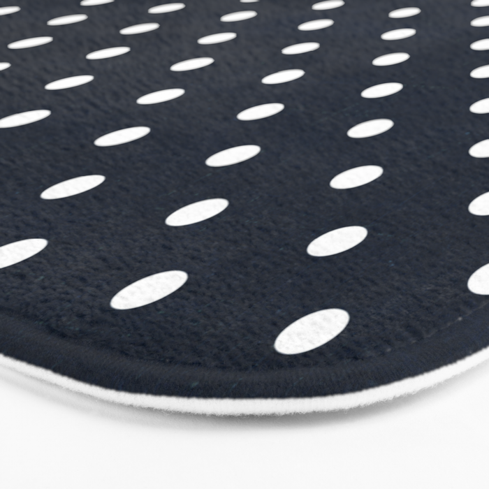 navy swiss dots Bath Mat Gallery Image 3