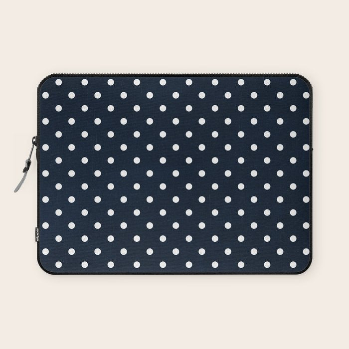 navy swiss dots Laptop Sleeve Gallery Image 1