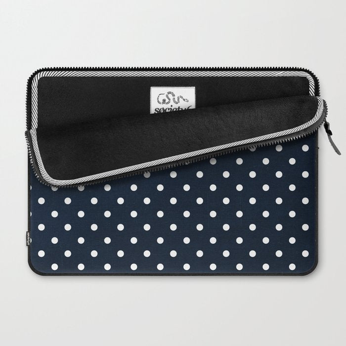navy swiss dots Laptop Sleeve Gallery Image 2