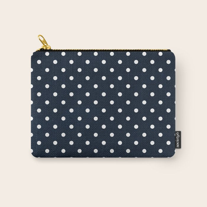 navy swiss dots Carry All Pouch Gallery Image 1