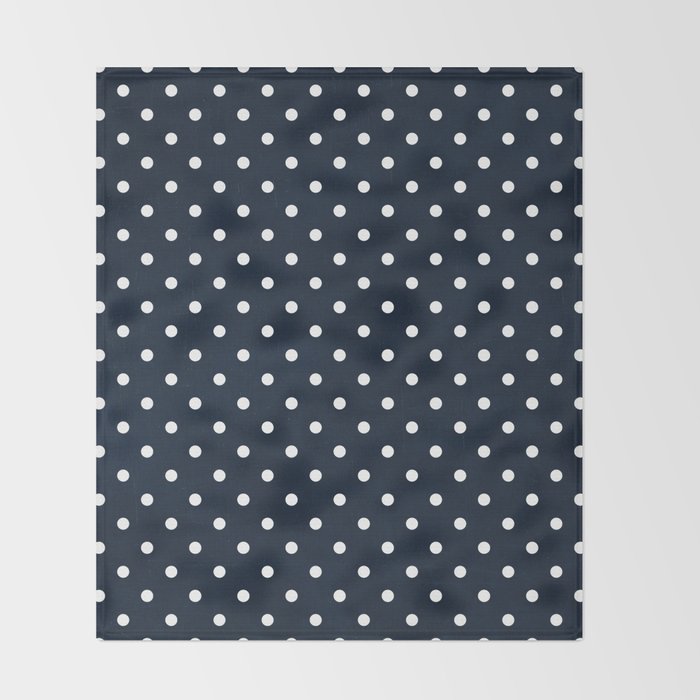 navy swiss dots Throw Blanket Gallery Image 2