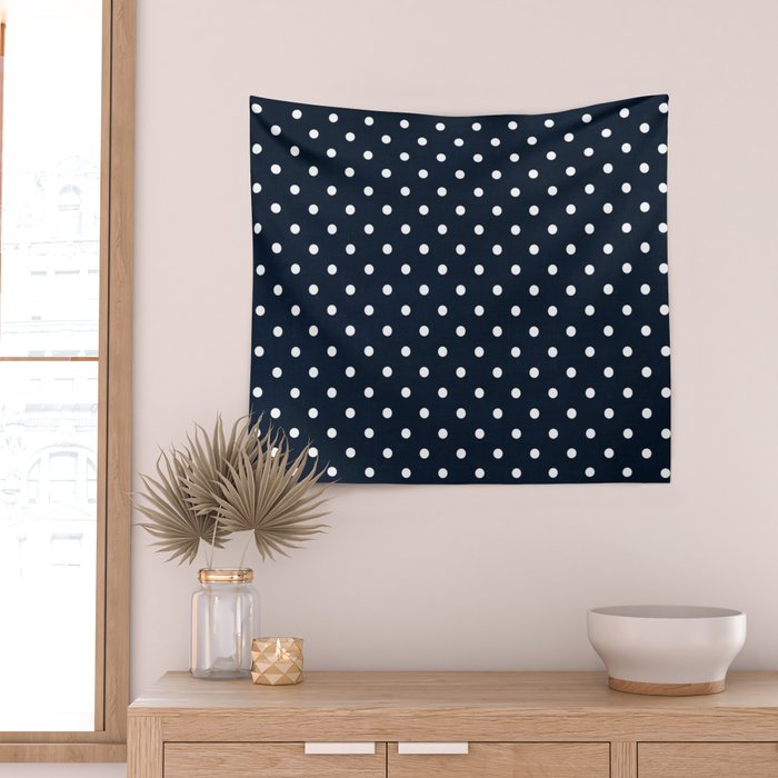 navy swiss dots Wall Tapestry Gallery Image 2