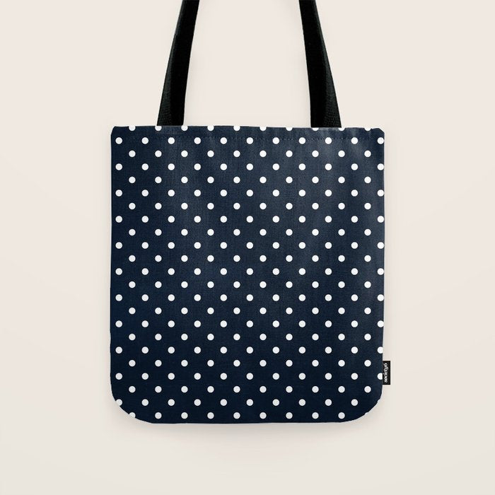 navy swiss dots Tote Bag Gallery Image 1
