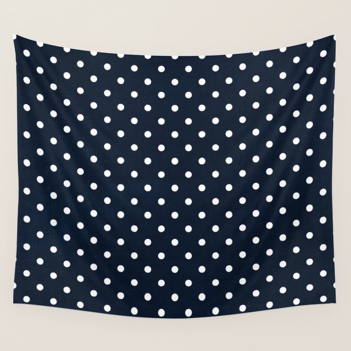 navy swiss dots Wall Tapestry Gallery Image 1