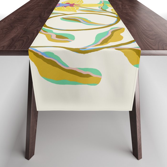 Modern abstract flowers dance Table Runner Gallery Image 1