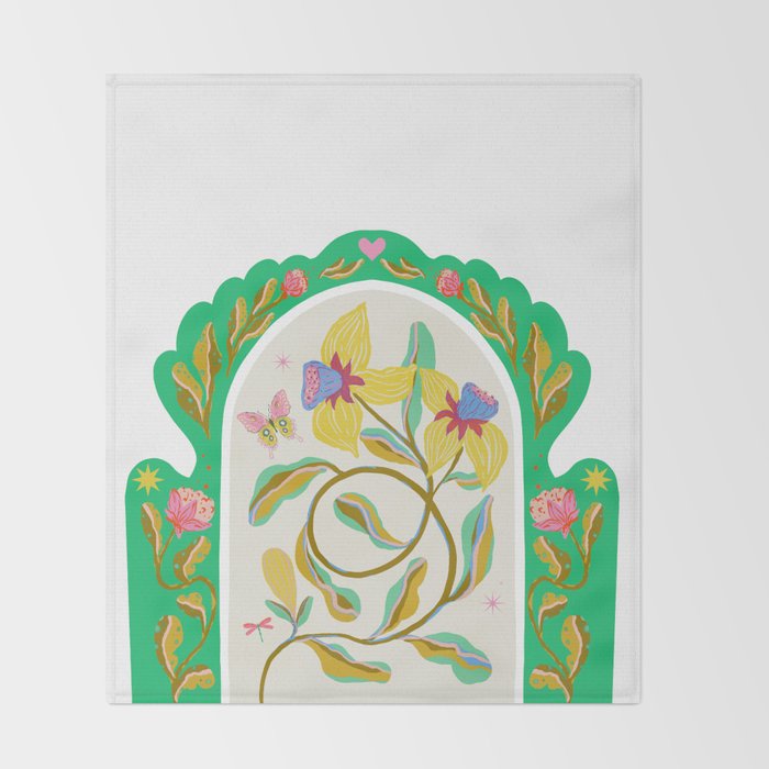 Modern abstract flowers dance Throw Blanket Gallery Image 2