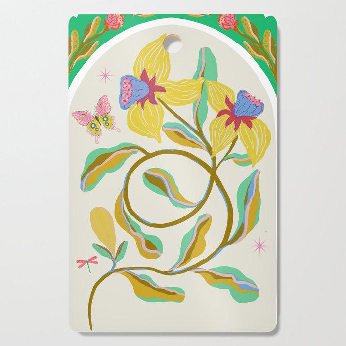 Modern abstract flowers dance Cutting Board Gallery Image 1