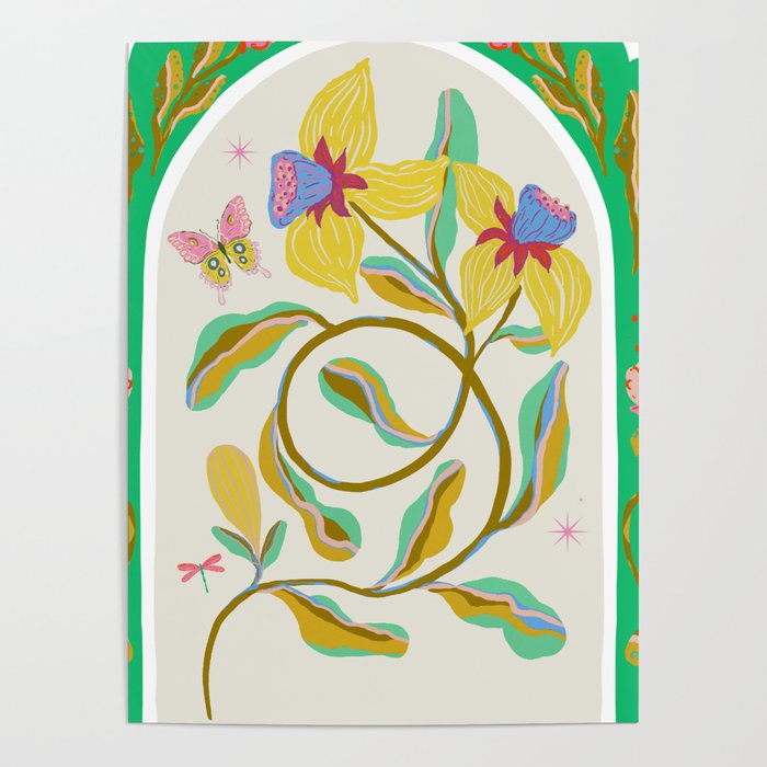 Modern abstract flowers dance Poster Gallery Image 1