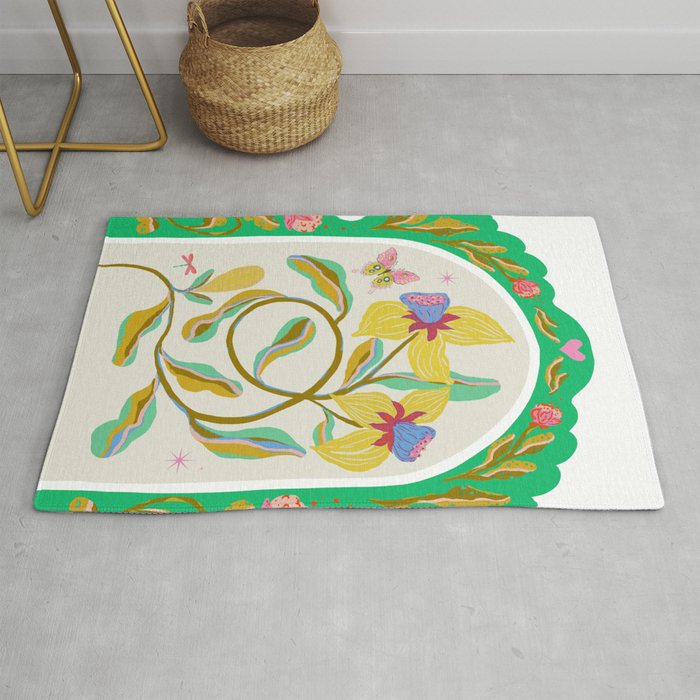 Modern abstract flowers dance Rug Gallery Image 1