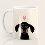 Dachshund Love | Cute Longhaired Black and Tan Wiener Dog Coffee Mug Gallery Image 3