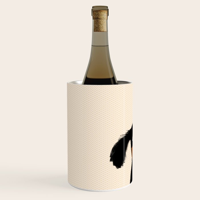 Dachshund Love | Cute Longhaired Black and Tan Wiener Dog Wine Chiller Gallery Image 2