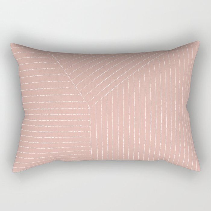 Lines (Blush Pink) Rectangular Pillow Gallery Image 1