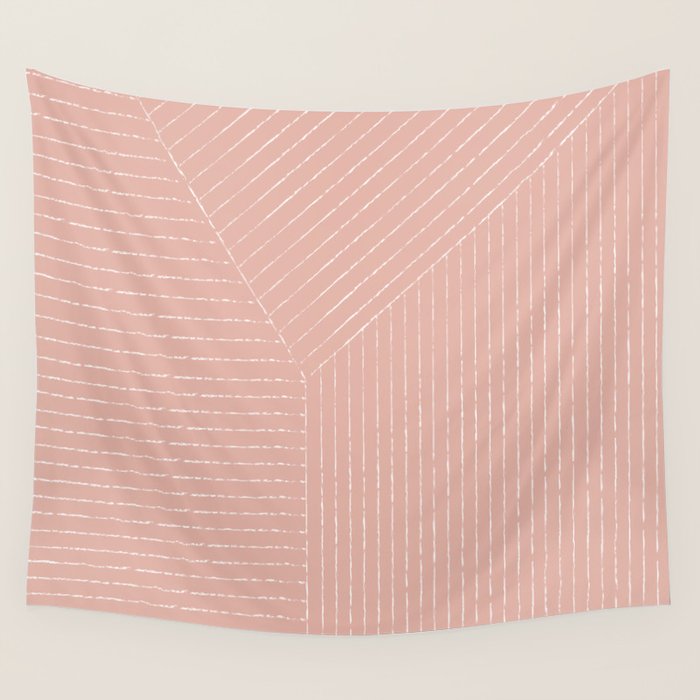 Lines (Blush Pink) Wall Tapestry Gallery Image 1