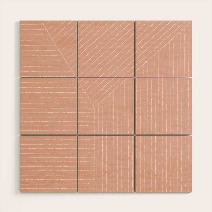 Lines (Blush Pink) Wood Wall Art Gallery Image 1