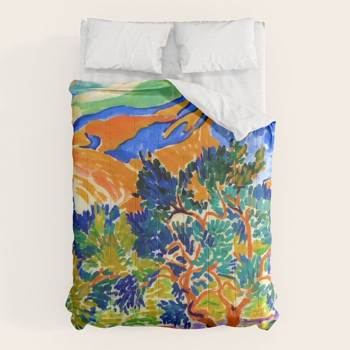 Andre Derain Mountains at Collioure Comforter Gallery Image 6