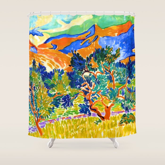 Andre Derain Mountains at Collioure Shower Curtain Gallery Image 1