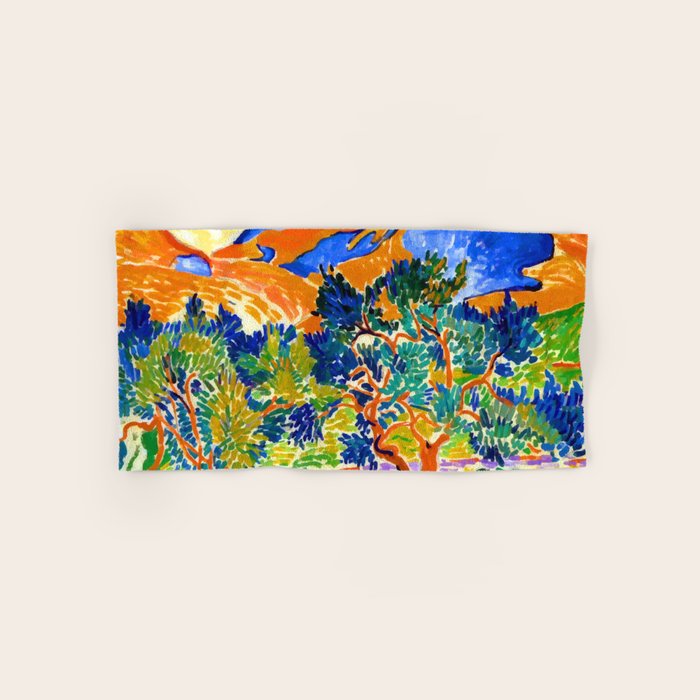 Andre Derain Mountains at Collioure Bath Towel Gallery Image 1