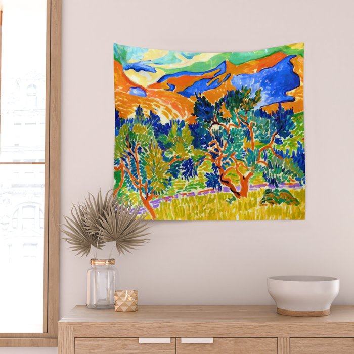 Andre Derain Mountains at Collioure Wall Tapestry Gallery Image 2