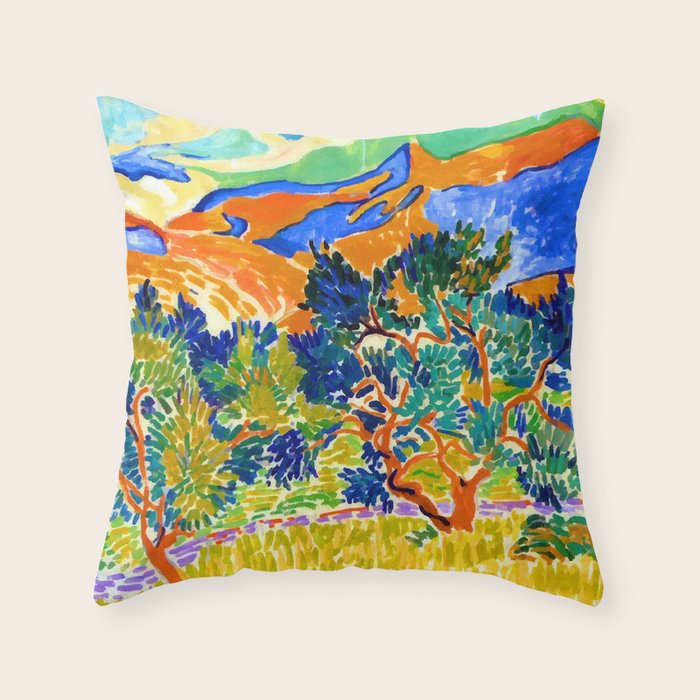 Andre Derain Mountains at Collioure Throw Pillow Gallery Image 6