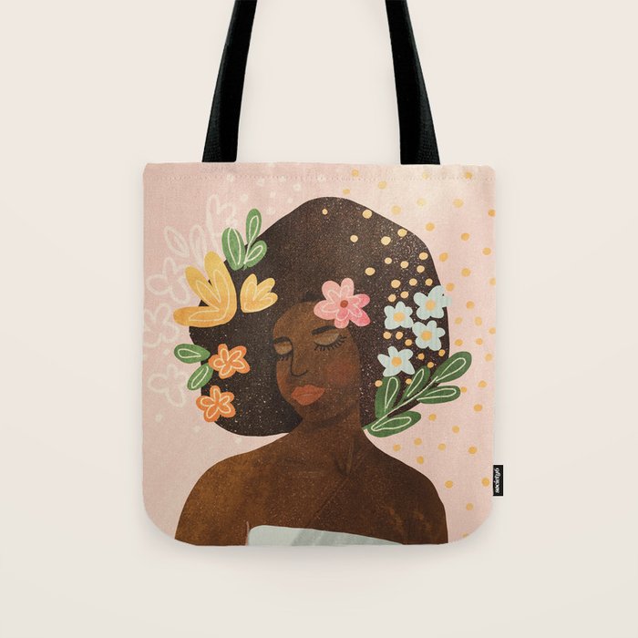 Afro Beauty Queen Tote Bag Gallery Image 1
