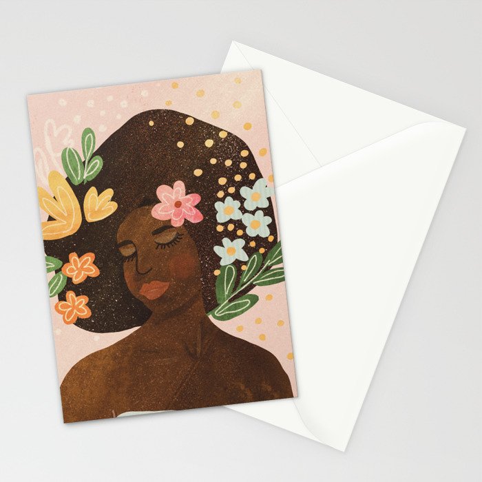 Afro Beauty Queen Stationery Card Gallery Image 2