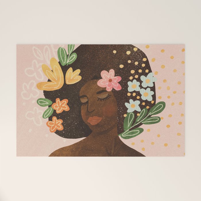 Afro Beauty Queen Welcome Mat Gallery Image 1
